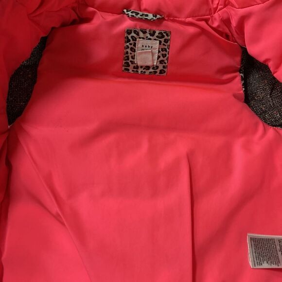 GAP Leopard Print Pink Accented Toddler Puffer Vest Size 2T - Picture 5 of 8